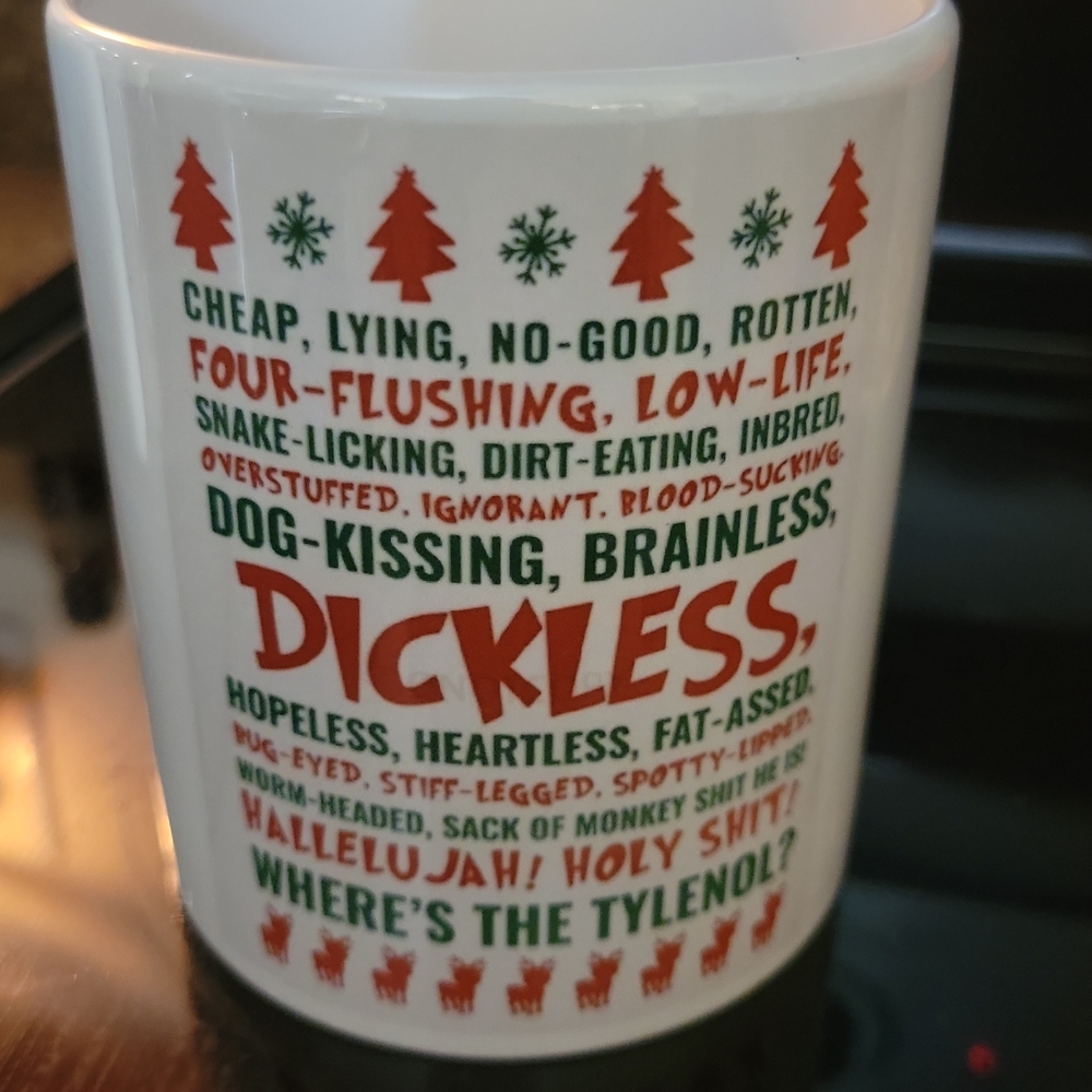 Festive White and Red Holiday Mug